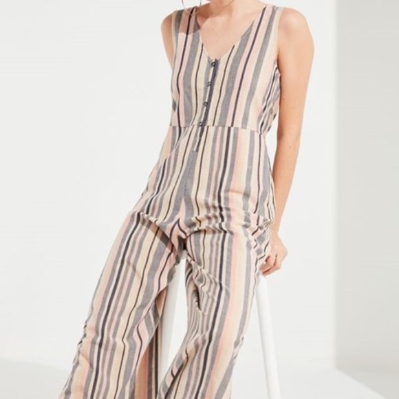 Urban Outfitters Pants - Urban Outfitters Sleeveless Striped Romper Jumpsuit Wide Leg - S/P